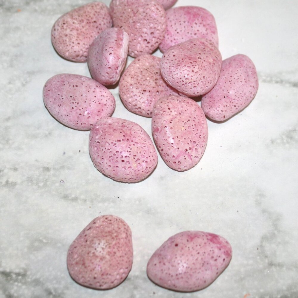 HAND CRAFTED 2 Rose Aroma Stones Aromatherapy Essential Oil Diffuser Pair